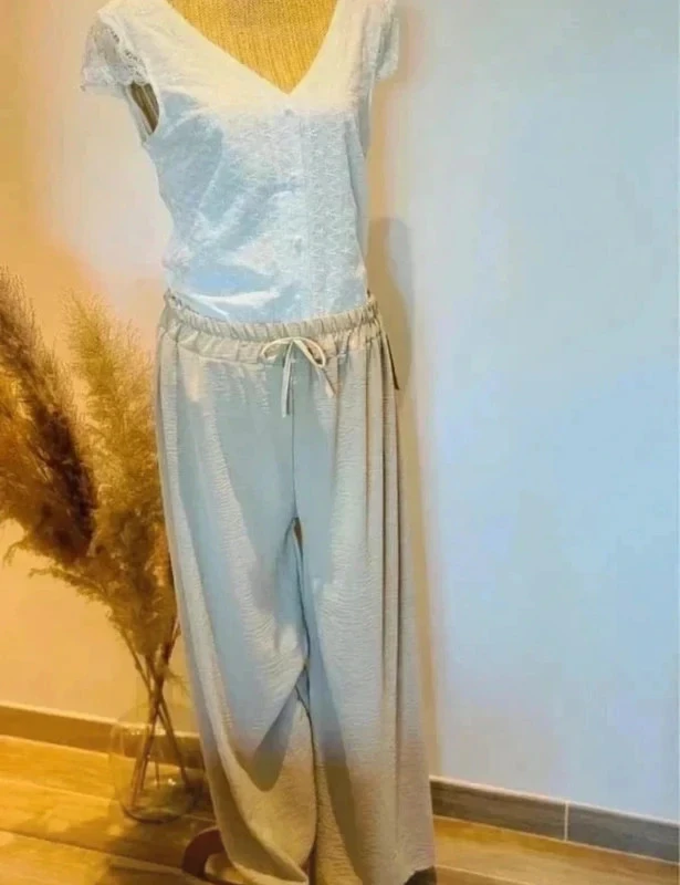 Pantalón fluido beige liso T36/44 mujer – photo 6